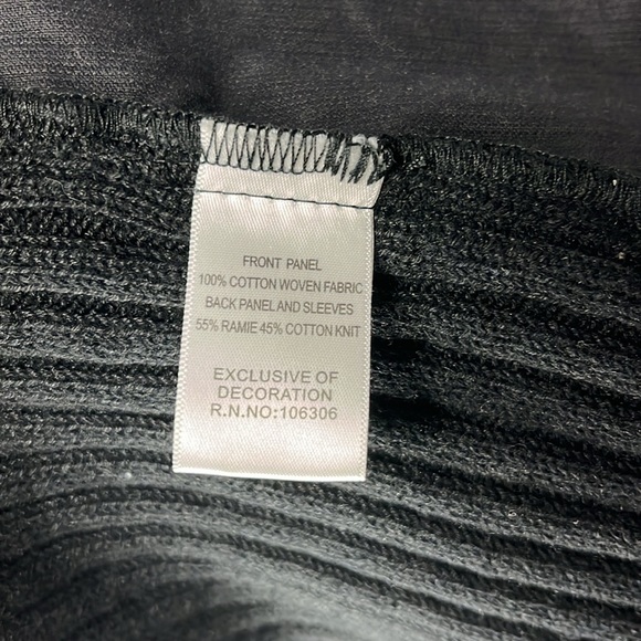 berek | black denim sequin jean jacket with knitted back petite size: MP - Picture 14 of 14